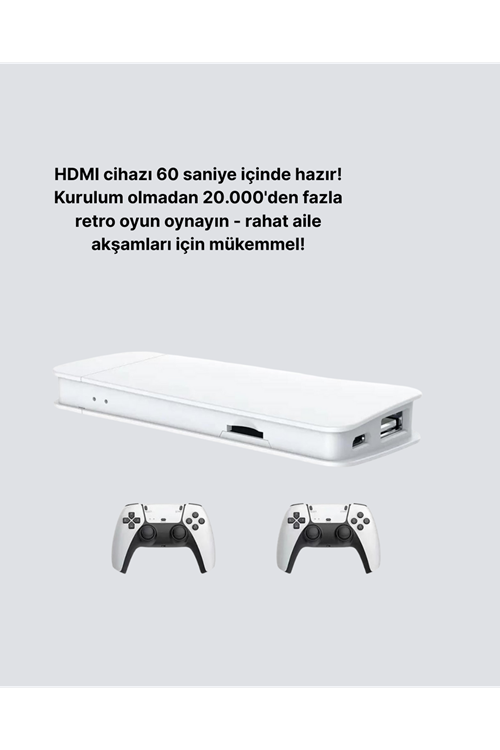 HDMI ve Kablosuz Kontrolcülü 20.000 Oyunlu Retro Oyun Konsolu