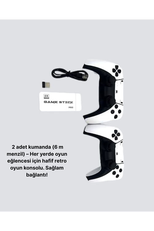 20.000 Yüklü Oyunlu Kablosuz Retro Oyun Konsolu 4K Destekli