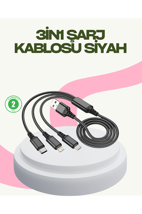 Hızlı Şarj Destekli Çoklu Şarj Kablosu – Seyahat ve Günlük Kullanım