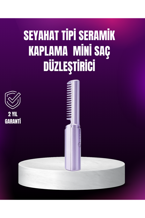 Kablosuz USB Şarjlı Saç Düzleştirici Tarak – Seyahat Boy