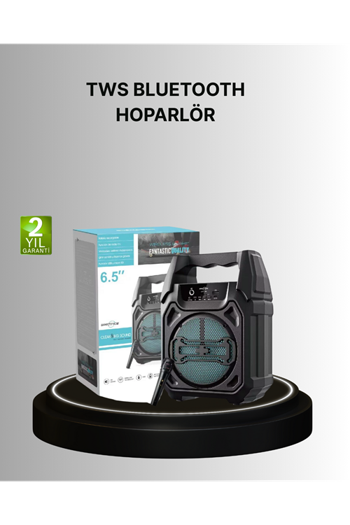 15W Güçlü Ses Çıkışlı Bluetooth Hoparlör FM Radyo ve Mikrofon Destekli