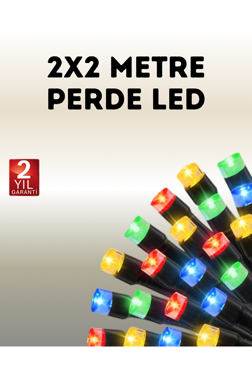 Taşınabilir Pil İle Çalışan LED Işık – 2x2 Metre Perde Modeli