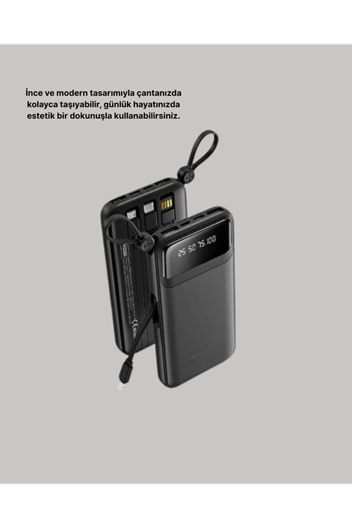 Çoklu Güvenlik Korumalı 20.000 mAh Powerbank Fener Özellikli