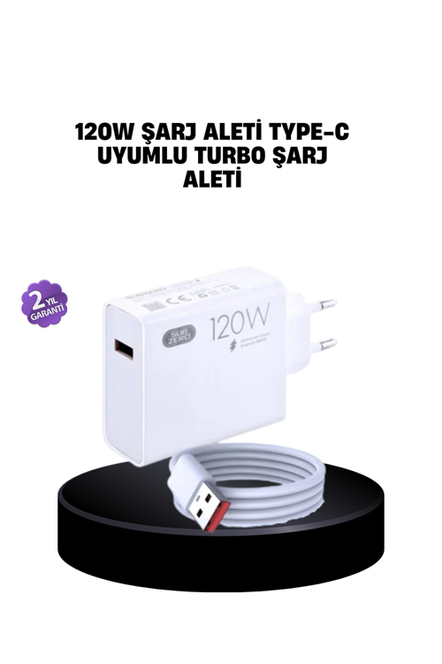 120W Mi Turbo Destekli Hızlı Şarj Cihazı Type-C Uyumlu Akım Korumalı