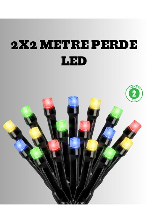 2x2 Metre Pil ile Çalışan Perde LED Işık – 8 Modlu Dekoratif