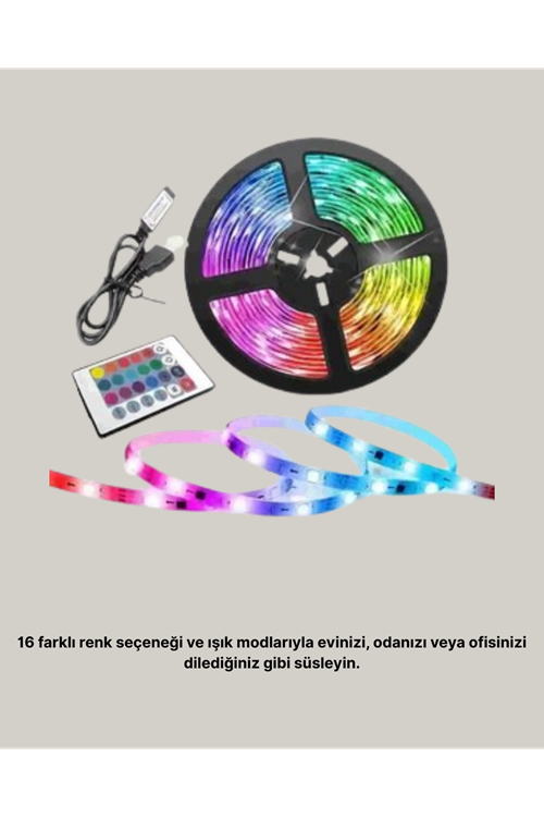 Uzaktan Kumandalı RGB Smart Şerit LED Işık Esnek ve Taşınabilir Dekorasyon
