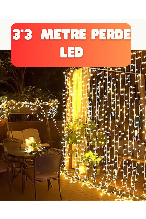 300 LED Perde Işık – Sıcak Beyaz Dekoratif Aydınlatma