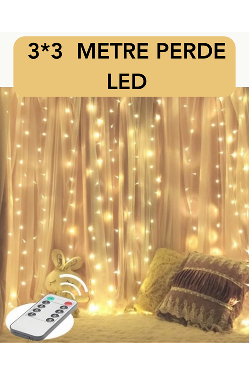 3x3 Metre Perde LED Işık – Parti ve Bahçe Dekorasyonu