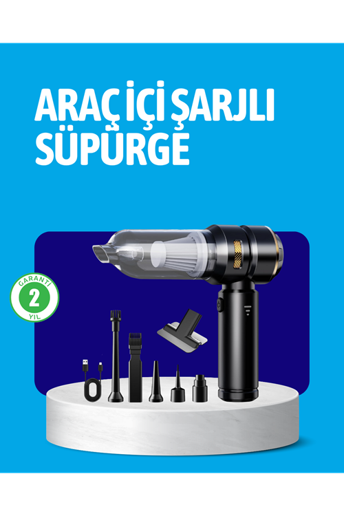 HEPA Filtreli Sessiz Çalışan Kablosuz Şarjlı Mini Süpürge