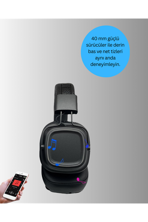 Katlanabilir Tasarımlı Taşınabilir Kablosuz Müzik Kulaklığı