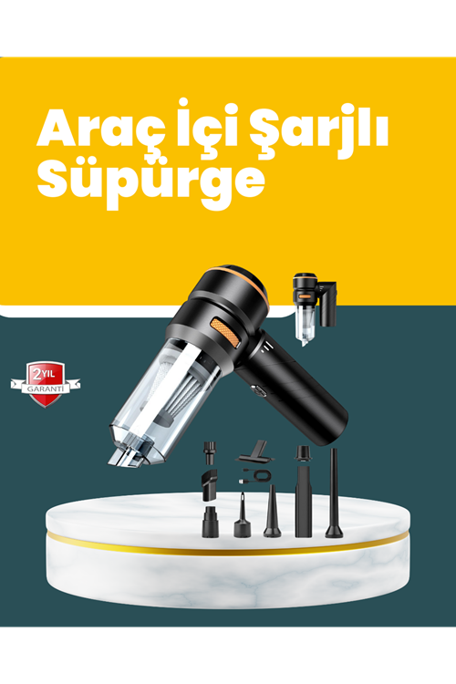 Araç İçi Derinlemesine Temizlik İçin Kompakt ve Ergonomik El Süpürgesi