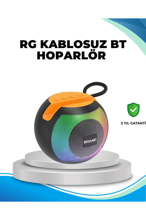 RGB Işıklı Taşınabilir Kablosuz Bluetooth Hoparlör