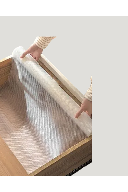 Şeffaf mutfak raflığı ve çekmece kaplaması kaydırmaz pvc