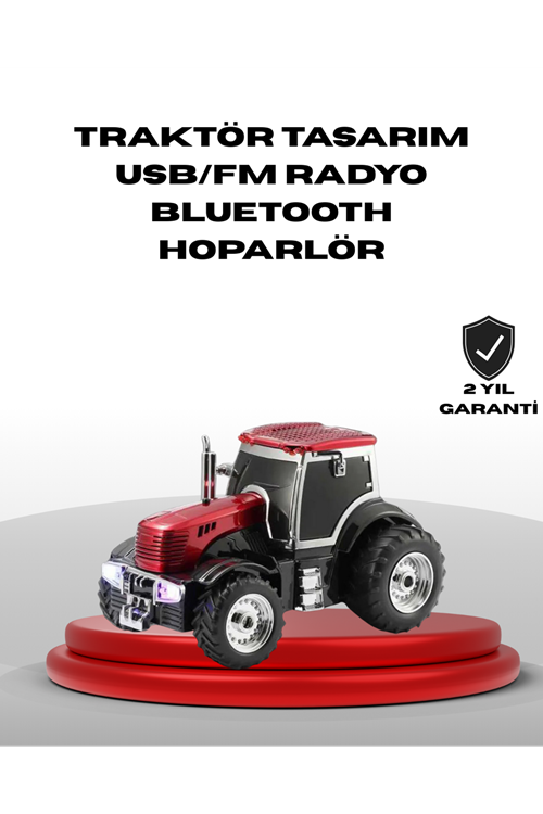 Traktör Tasarımlı Bluetooth Hoparlör USB TF AUX FM Radyo