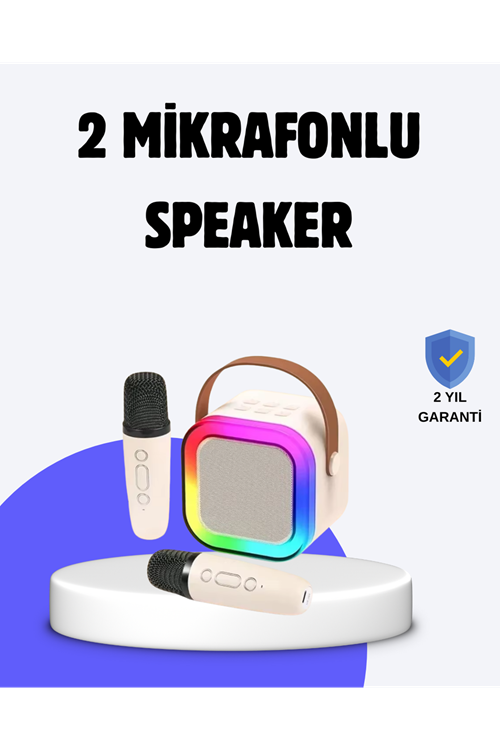 Taşınabilir Bluetooth Karaoke Hoparlör – 2400 mAh Batarya