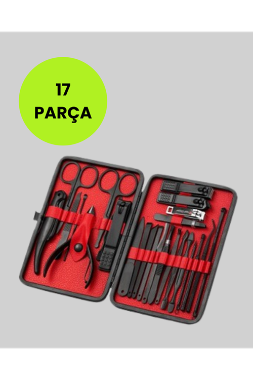 17 Parçalık Profesyonel Manikür Seti – Paslanmaz Çelik