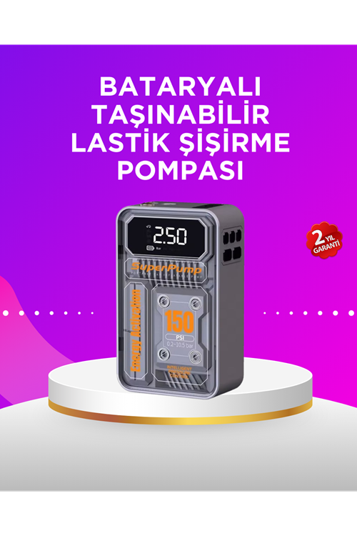 Mini Boy Elektrikli Şarjlı Yüksek Basınçlı Lastik Şişirme Pompası