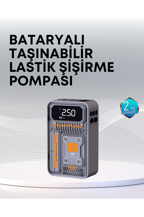 150 PSI Kablosuz Dijital Ekranlı Taşınabilir Araç Lastik Pompası