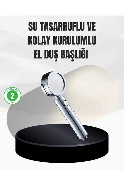 Kolay Montajlı 3 Modlu Yüksek Basınç Duş Başlığı