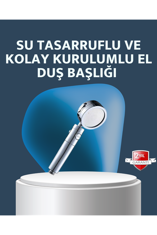 Yüksek Basınçlı 3 Fonksiyonlu Duş Başlığı