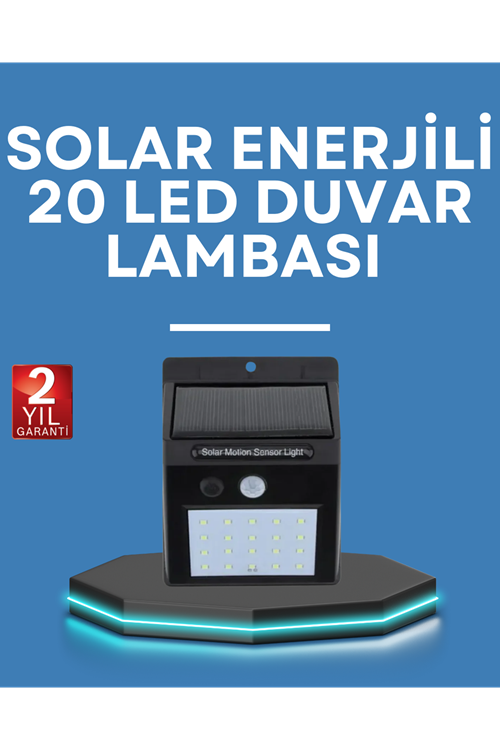 Hareket Algılamalı Solar LED Güvenlik Lambası