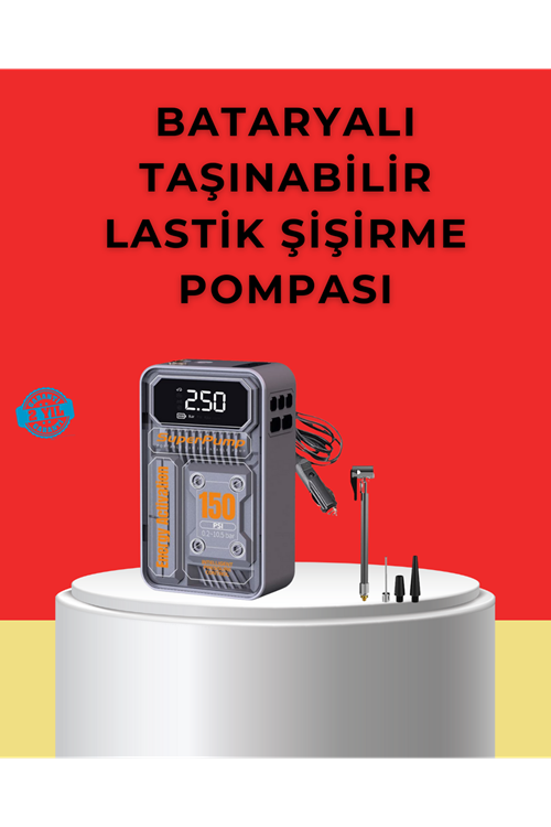Hızlı Şişirme Güçlü Motorlu 150 PSI Araba Lastik Pompası