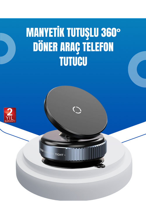 Evrensel Manyetik Araç Telefon Tutucu 360° Döner Başlık