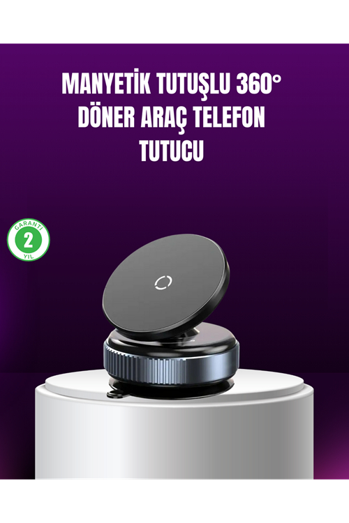 Araç İçi Manyetik Telefon Tutucu 360° Döner Vakumlu Stand