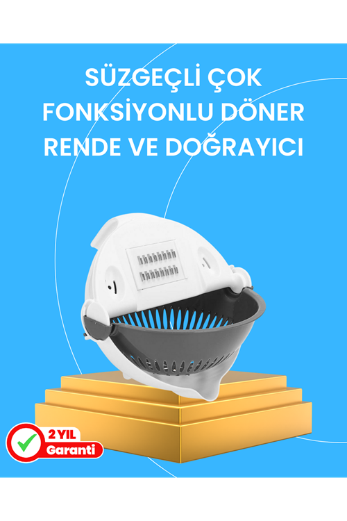 Çok Fonksiyonlu Dilimleyici ve Süzgeçli Mutfak Aparatı