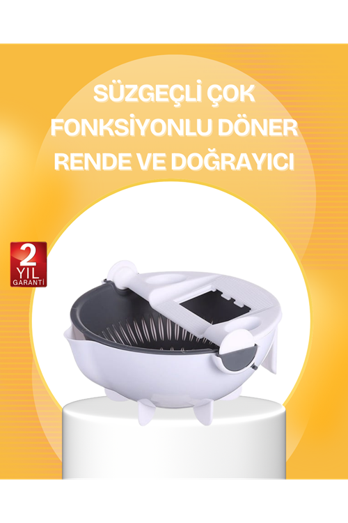 5 Fonksiyonlu Döner Süzgeçli Rende ve Dilimleyici Aparat