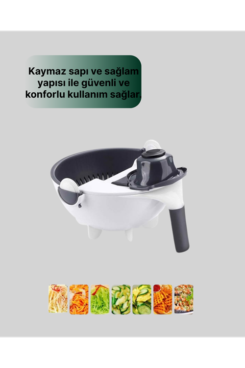 5 Fonksiyonlu Döner Süzgeçli Rende ve Dilimleyici Aparat