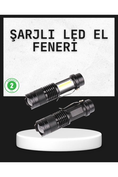 Odak Ayarlı 2000 Lümen Şarjlı LED El Feneri