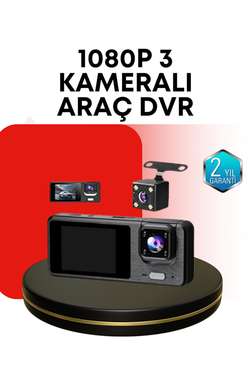 Araç Kamerası 3’lü Sistem | Full HD, Sesli Kayıt ve Park Gözetimi