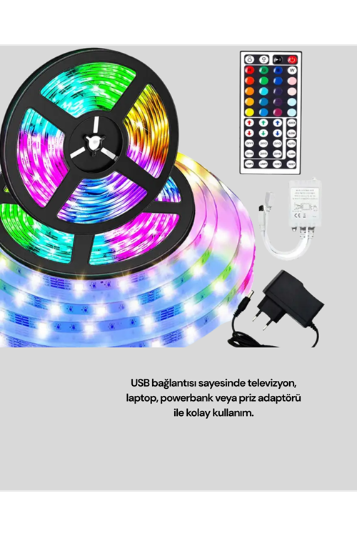 Bluetooth Kontrollü Smart Şerit Led 10M Sese Duyarlı RGB Aydınlatma