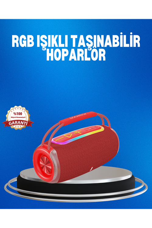 RGB LED Işıklı 20W Taşınabilir Hoparlör Bluetooth 5.3 + Type-C Şarj