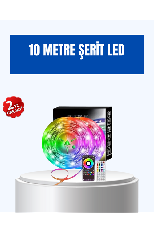 Sese Duyarlı 10M Smart Şerit Led IOS Android Kontrollü RGB Işık