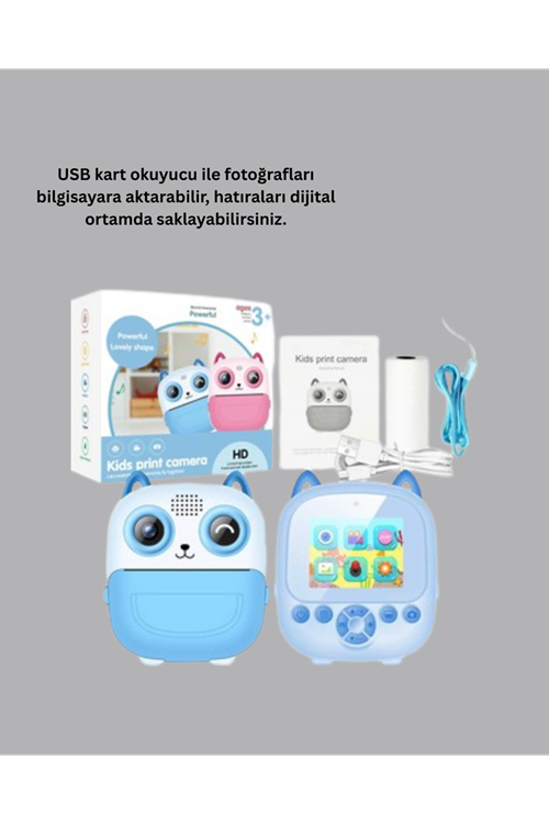 Termal Baskı Özellikli Çocuk Kamerası 1080P Video Destekli