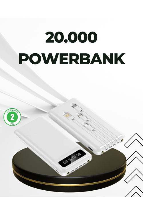 20.000mAh Taşınabilir Powerbank PD Teknolojili Çift USB Çıkışlı