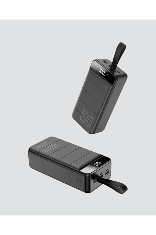 50.000 mAh Kapasiteli Powerbank – Hızlı Şarj Destekli, 4 USB Portlu, LED Işıklı Taşınabilir Enerji Deposu