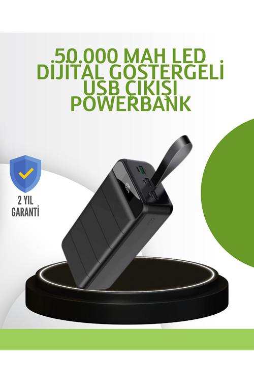 Ultra Güçlü 50.000 mAh Powerbank – LED Ekranlı, Çoklu Bağlantı Seçenekli, Akıllı Koruma Sistemli Şarj Ünitesi