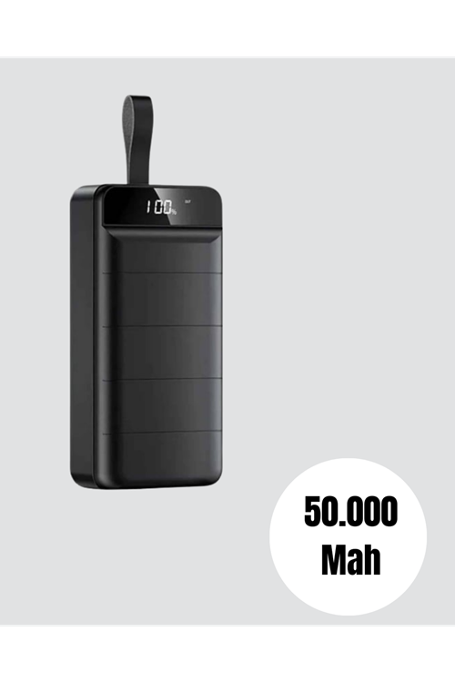 Ultra Güçlü 50.000 mAh Powerbank – LED Ekranlı, Çoklu Bağlantı Seçenekli, Akıllı Koruma Sistemli Şarj Ünitesi