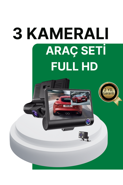 Gece Görüşü Destekli, 1080P Full HD Çözünürlüklü Araç İçi Kamera