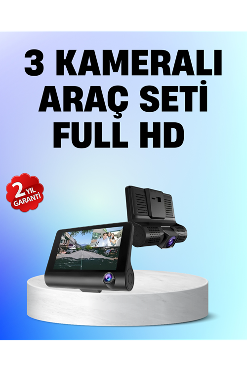 Full HD 1080P 3 Kameralı Araç DVR – Gece Görüşlü ve G-Sensörlü Güvenlik Çözümü