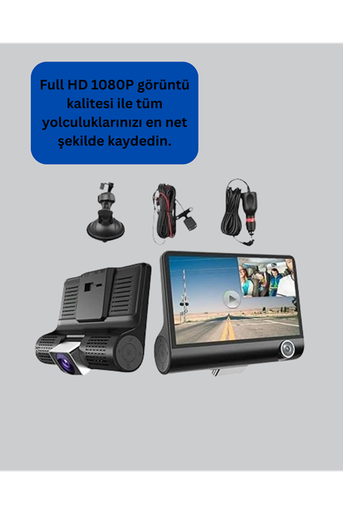 Full HD 1080P 3 Kameralı Araç DVR – Gece Görüşlü ve G-Sensörlü Güvenlik Çözümü