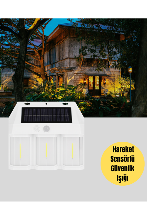 Güneş Enerjili 3 Modlu Duvar Apliği – Bahçe ve Garaj Aydınlatması