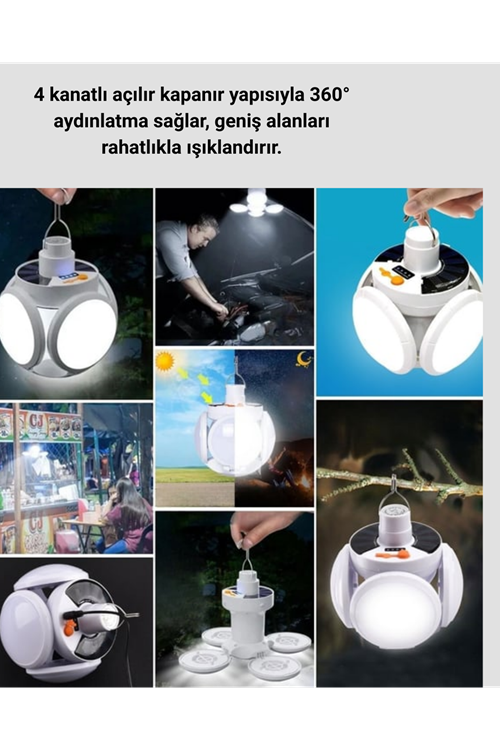 Pratik Katlanabilir Solar LED Aydınlatma Lambası