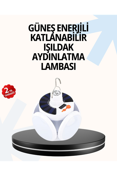 Katlanabilir 5 Kanatlı Solar LED Bahçe ve Kamp Lambası