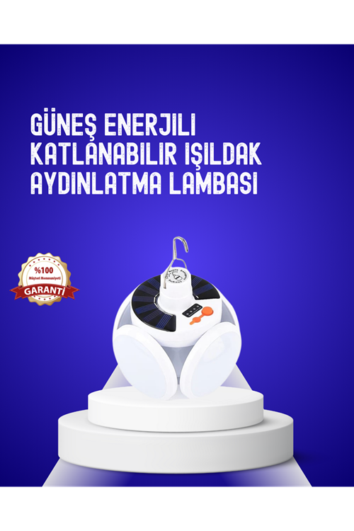 USB ve Solar Şarjlı Katlanabilir 5 Taraflı LED Lamba