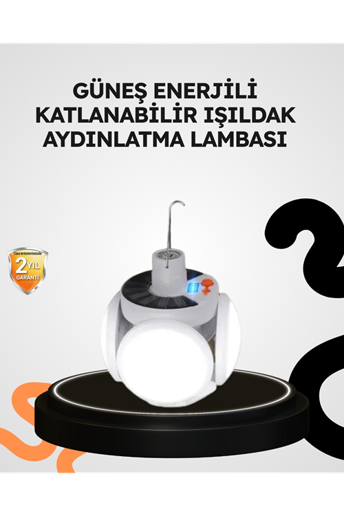 Güneş Enerjili Katlanabilir 5 Kanatlı Solar Bahçe Lambası