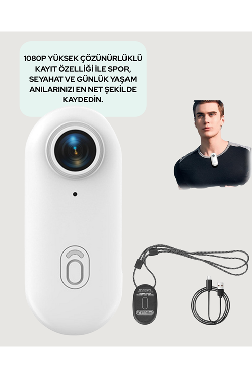 Geniş Açı Lensli WiFi Spor ve Vlog Kamerası